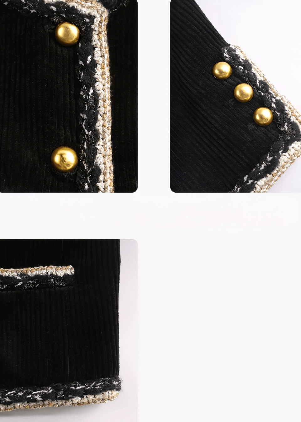 BRAIDED TRIM CORDUROY JACKET - ANLEM