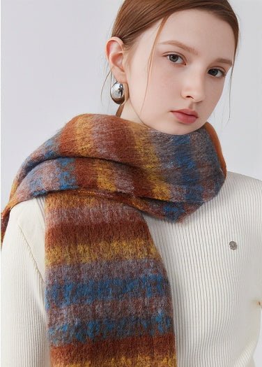 BRUSHED TASSEL PLAID SCARF - ANLEM