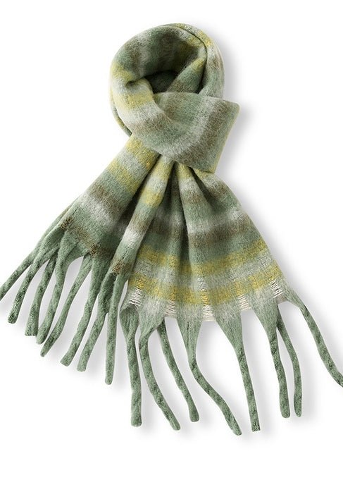 BRUSHED TASSEL PLAID SCARF - ANLEM