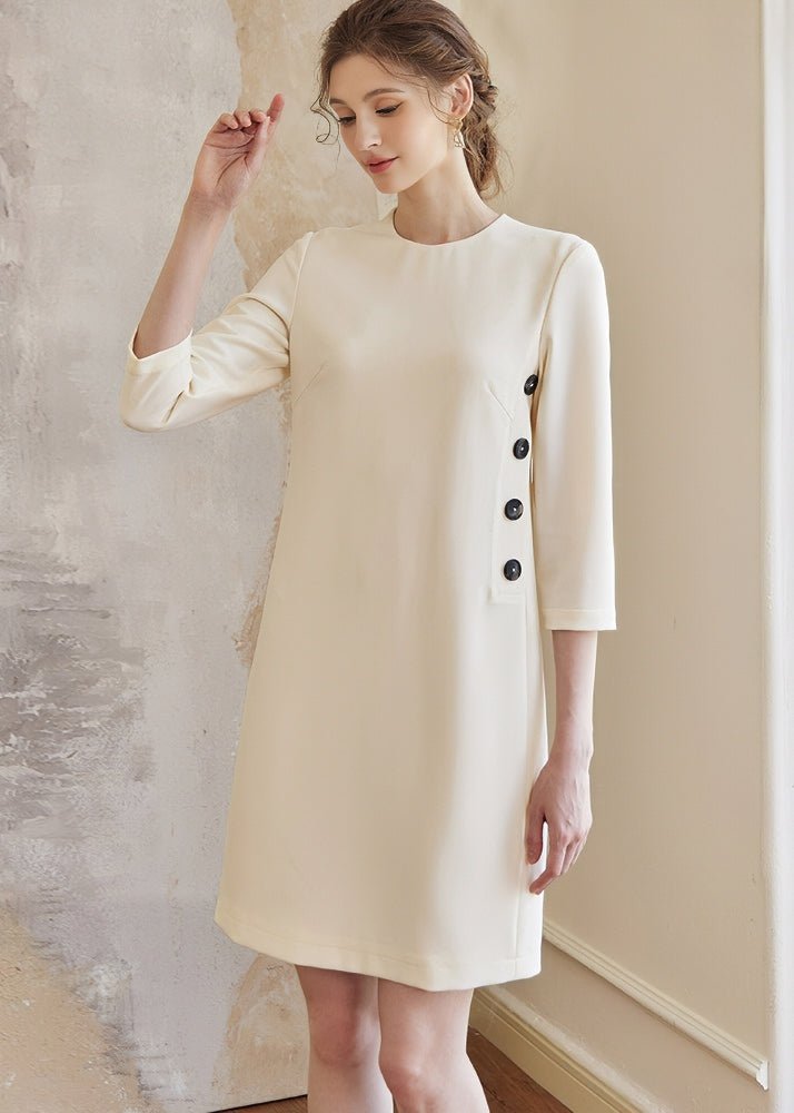 BUTTON MID - LENGTH SLIM DRESS - ANLEM