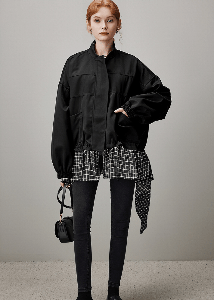 CHECK HEM SWITCHING JACKET - ANLEM