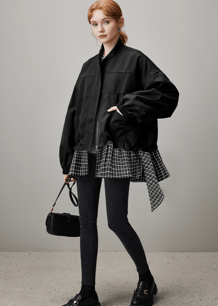 CHECK HEM SWITCHING JACKET - ANLEM