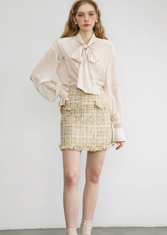 CHIFFON LACE UP WEAR SHIRT - ANLEM