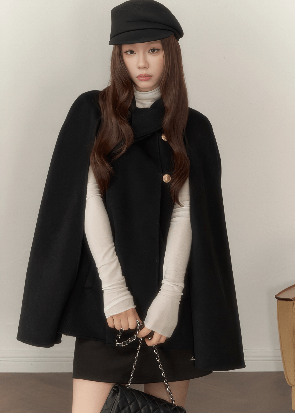 CLASSIC ASYMMETRIC CAPE COAT - ANLEM