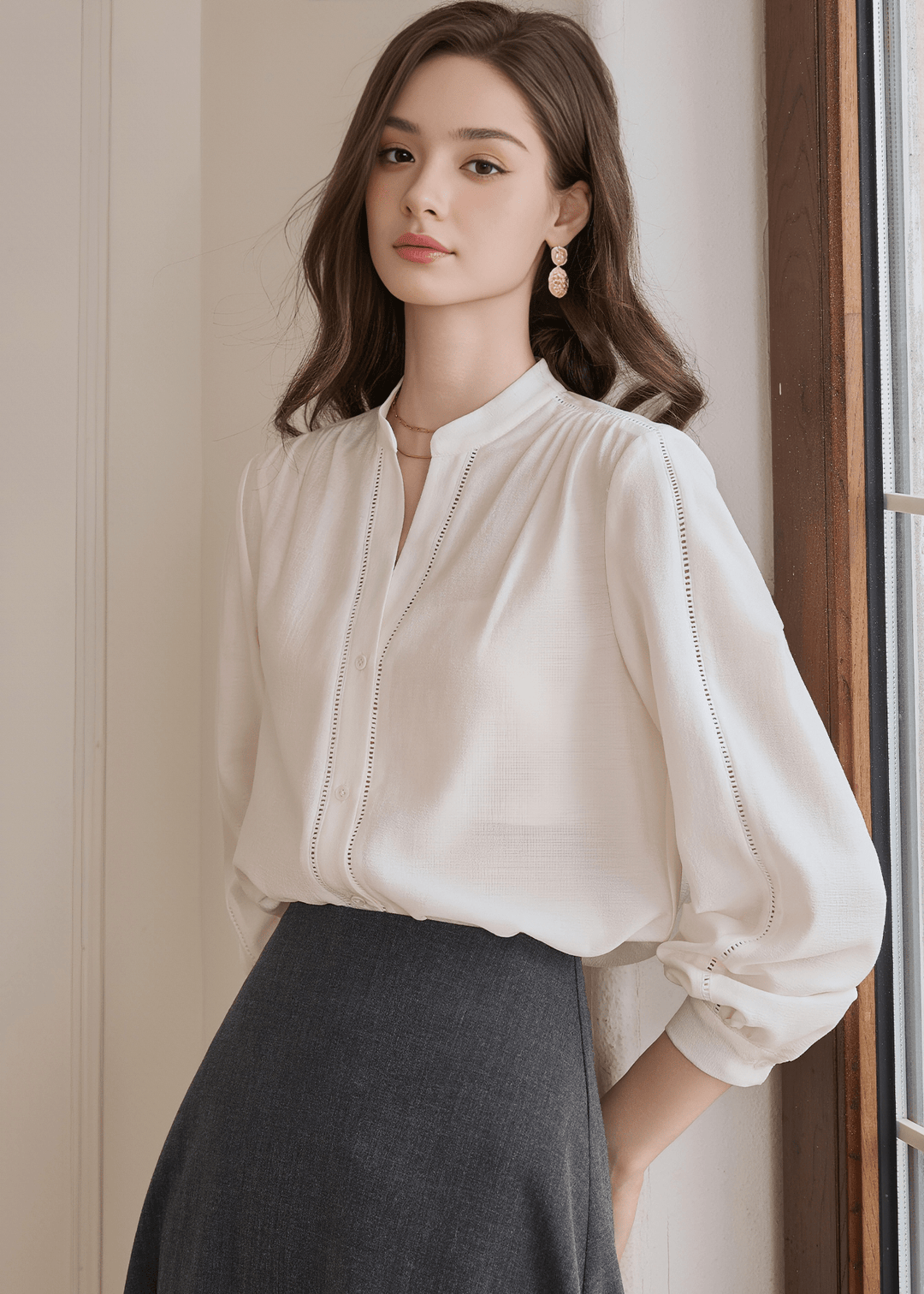 CLASSIC COLLAR BLOUSE - ANLEM