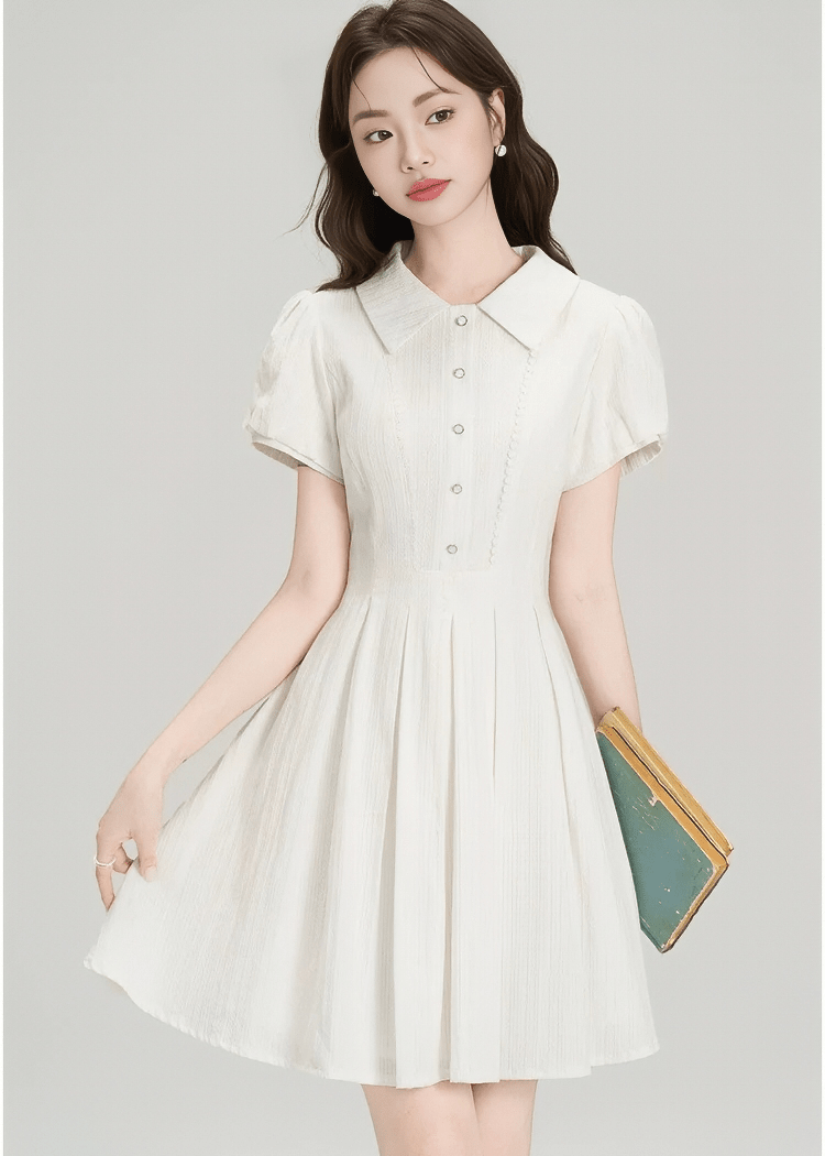 CLASSIC PLEATED MINI DRESS - ANLEM
