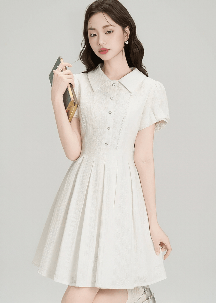 CLASSIC PLEATED MINI DRESS - ANLEM
