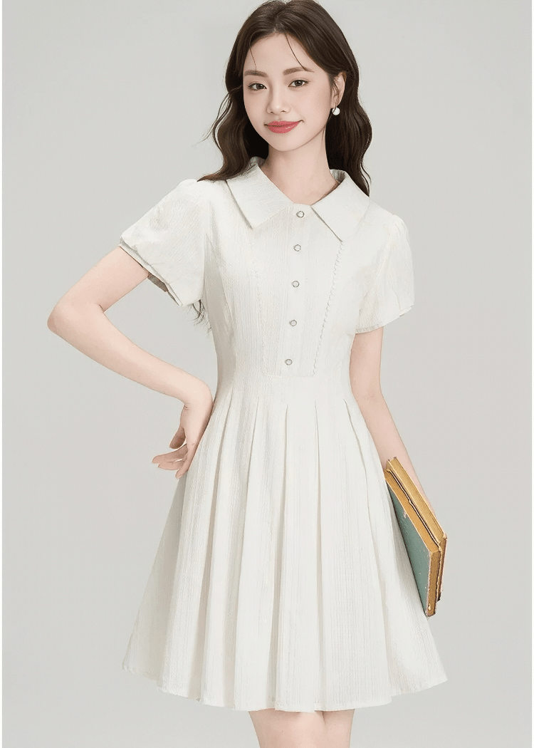 CLASSIC PLEATED MINI DRESS - ANLEM