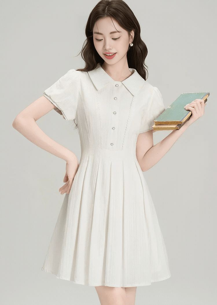 CLASSIC PLEATED MINI DRESS - ANLEM