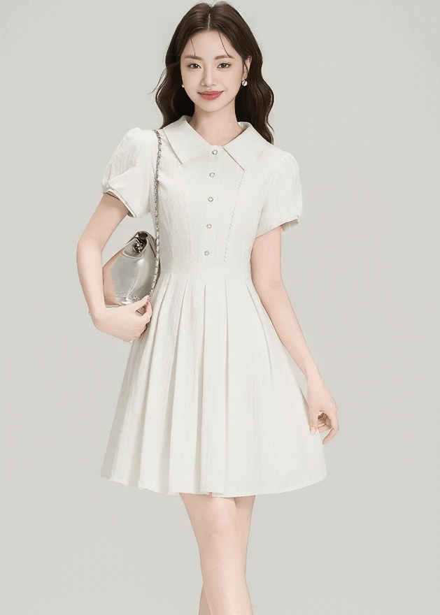 CLASSIC PLEATED MINI DRESS - ANLEM