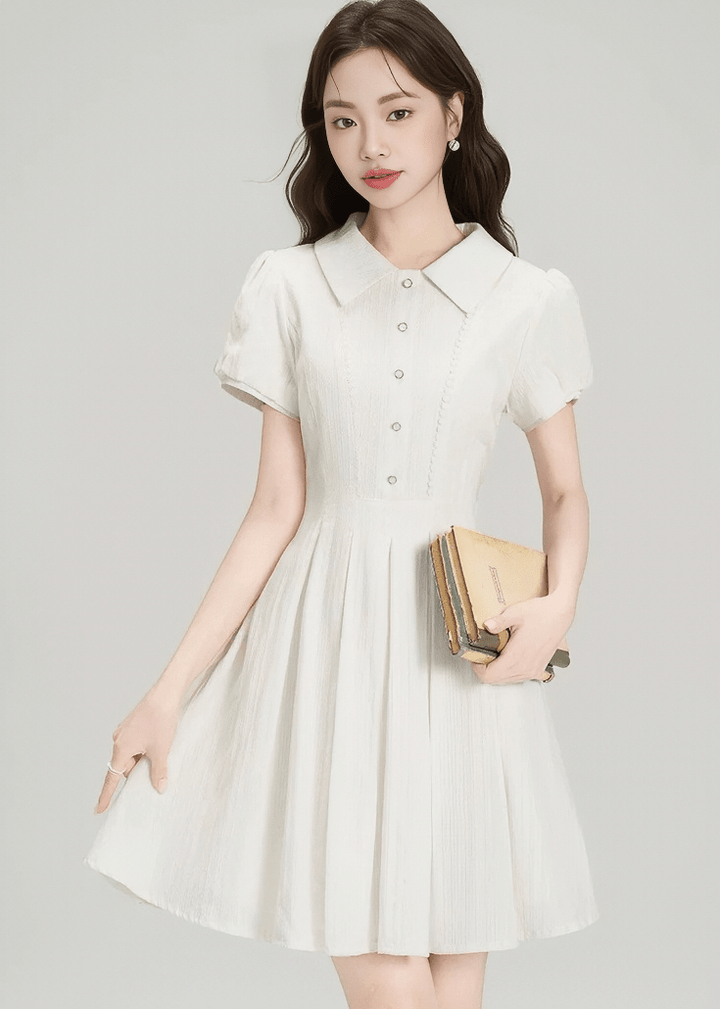 CLASSIC PLEATED MINI DRESS - ANLEM