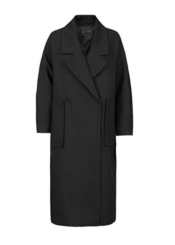 COLLAR POCKET COCOON COAT - ANLEM