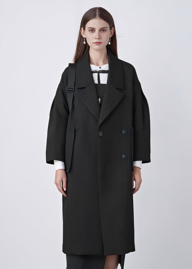 COLLAR POCKET COCOON COAT - ANLEM