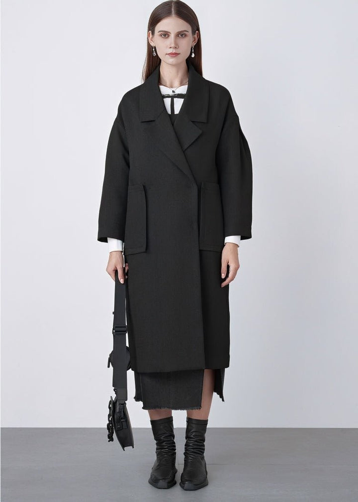 COLLAR POCKET COCOON COAT - ANLEM