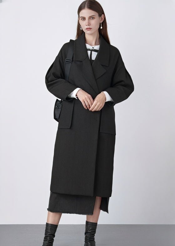 COLLAR POCKET COCOON COAT - ANLEM