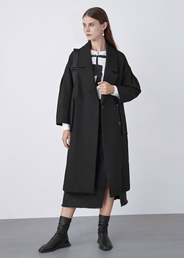 COLLAR POCKET COCOON COAT - ANLEM