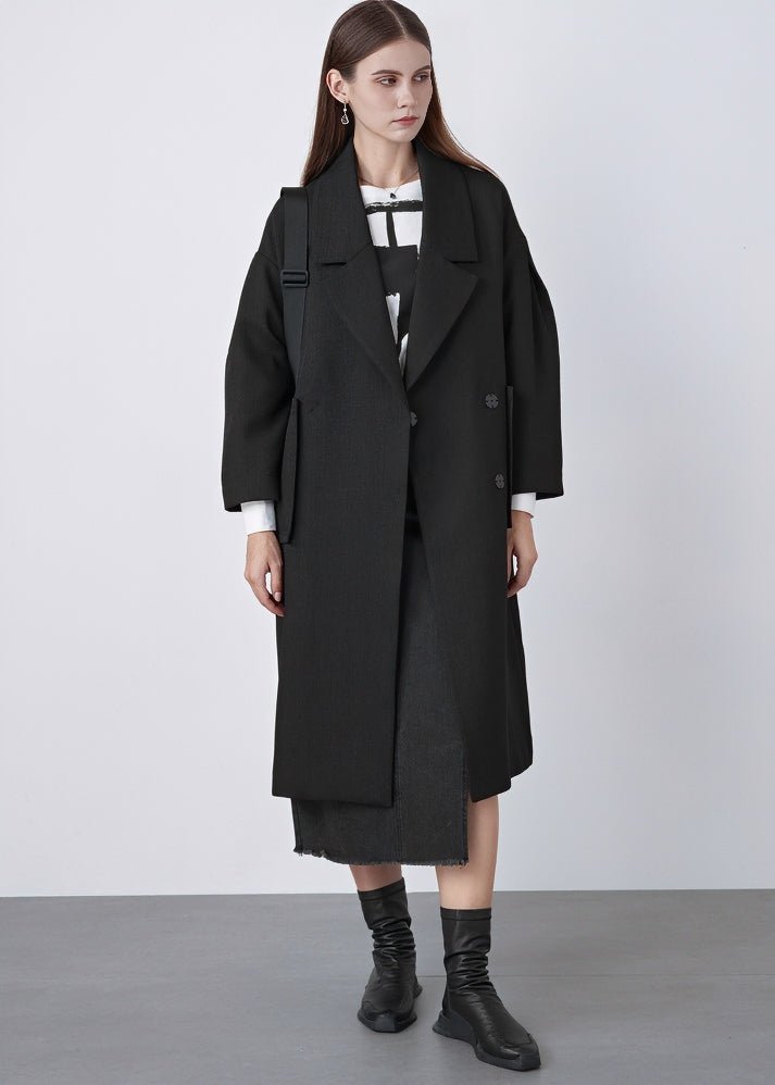 COLLAR POCKET COCOON COAT - ANLEM