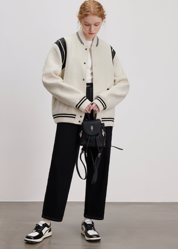 COLLEGE STYLE MONOCHROME JACKET - ANLEM