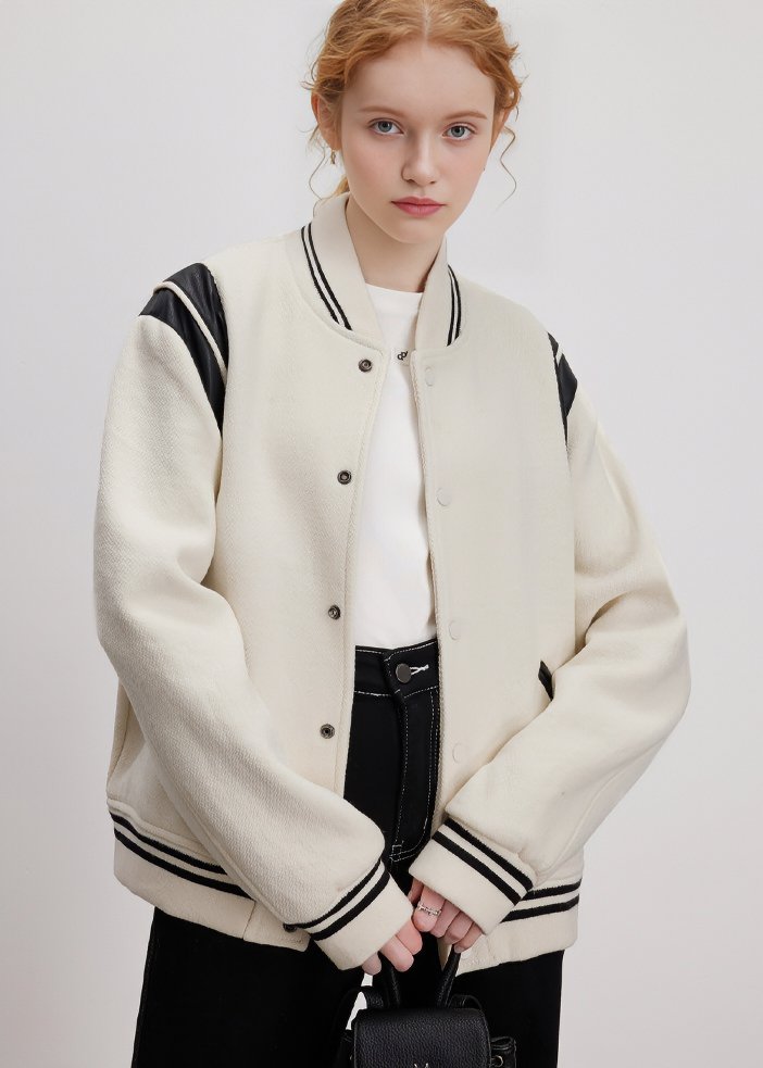 COLLEGE STYLE MONOCHROME JACKET - ANLEM