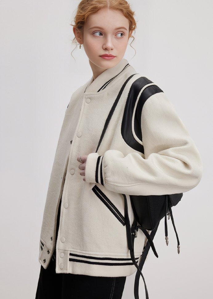 COLLEGE STYLE MONOCHROME JACKET - ANLEM