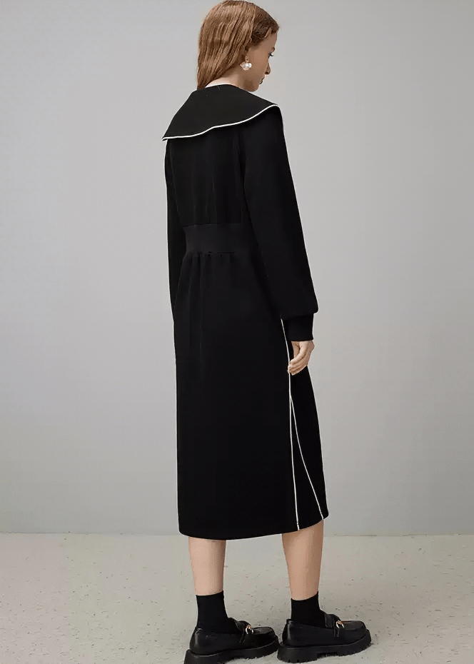 CONTRAST PIPING SAILOR DRESS - ANLEM