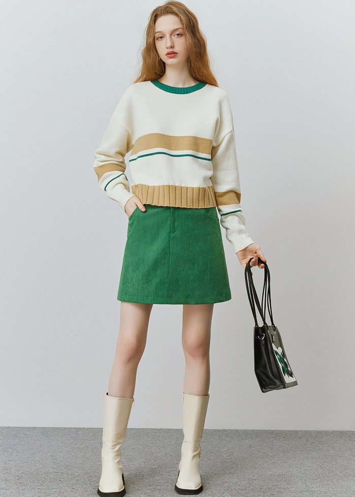 CORDUROY SLIM SHORT SKIRT - ANLEM