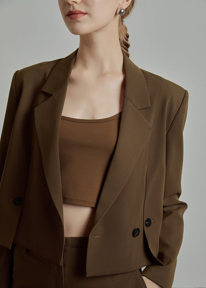 CROPPED MOCHA BLAZER - ANLEM