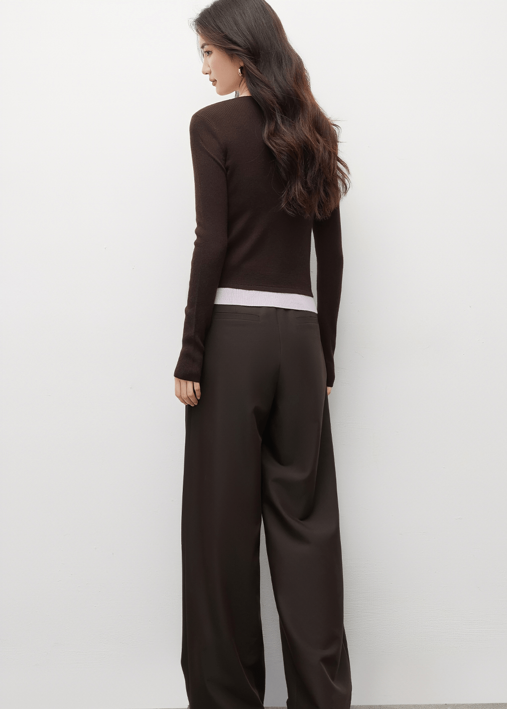 CROPPED RIBBED KNIT CARDIGAN - ANLEM