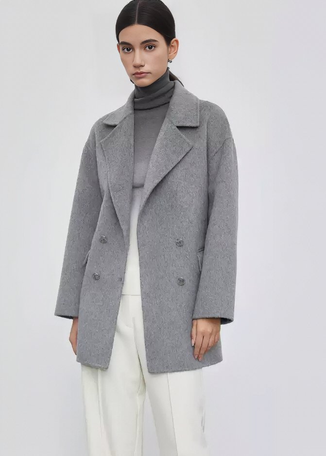 CROPPED WAIST TWEED COAT - ANLEM