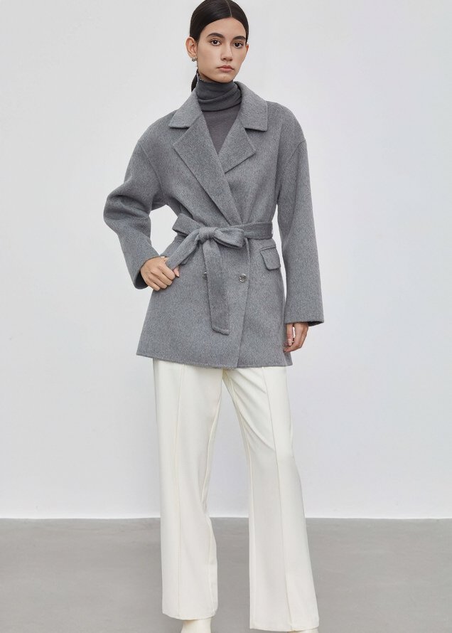 CROPPED WAIST TWEED COAT - ANLEM