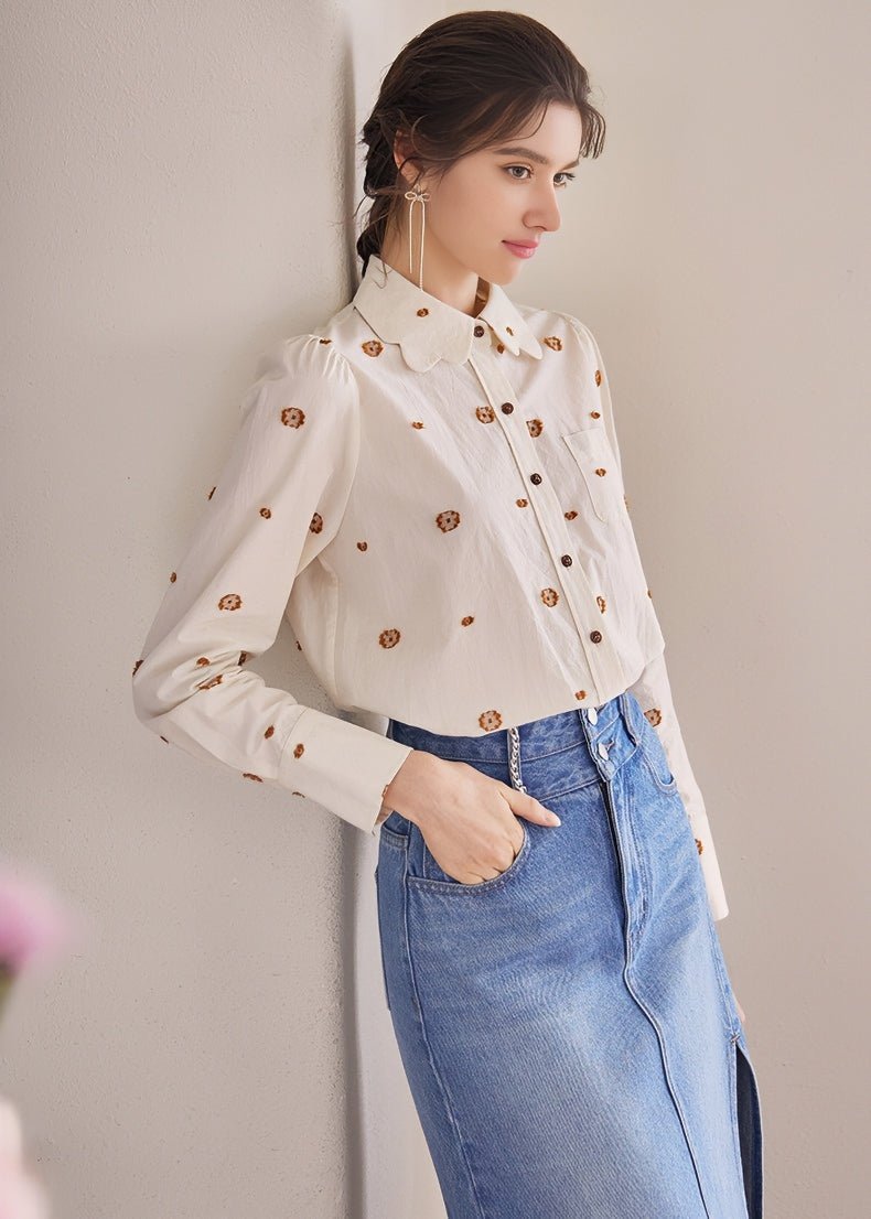 DESIGNER COLLAR EMBROIDERED SHIRT - ANLEM