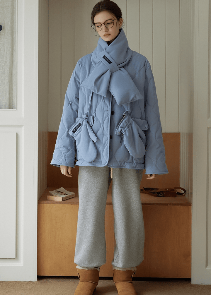 DIAMOND QUILTED SHORT JACKET - ANLEM