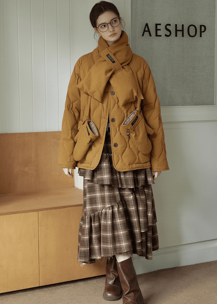 DIAMOND QUILTED SHORT JACKET - ANLEM