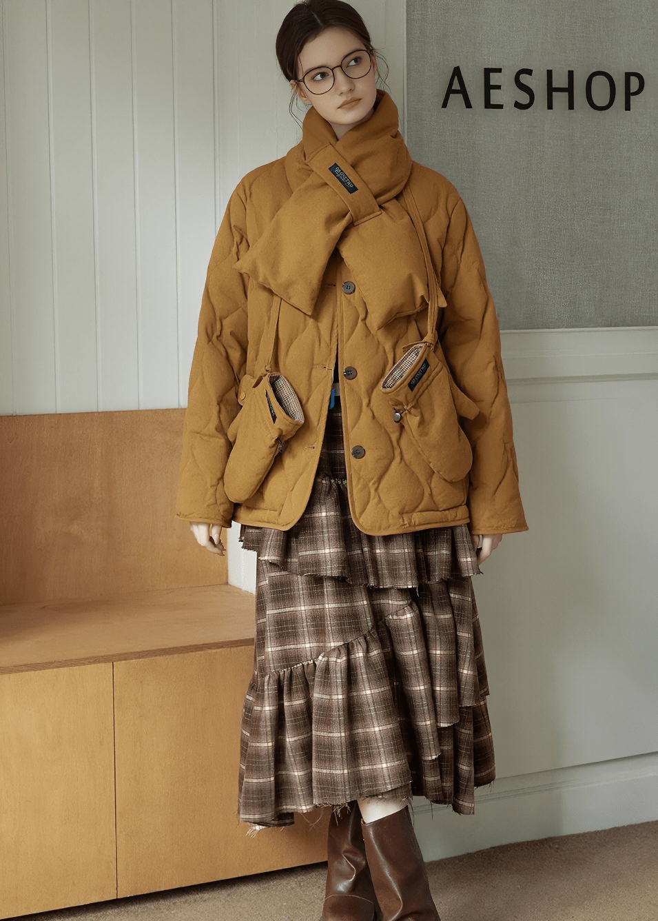 DIAMOND QUILTED SHORT JACKET - ANLEM