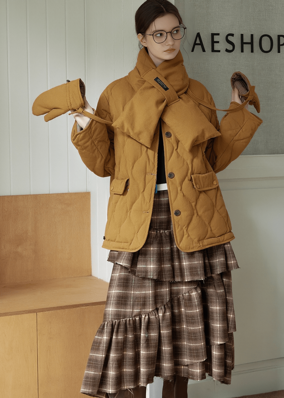 DIAMOND QUILTED SHORT JACKET - ANLEM