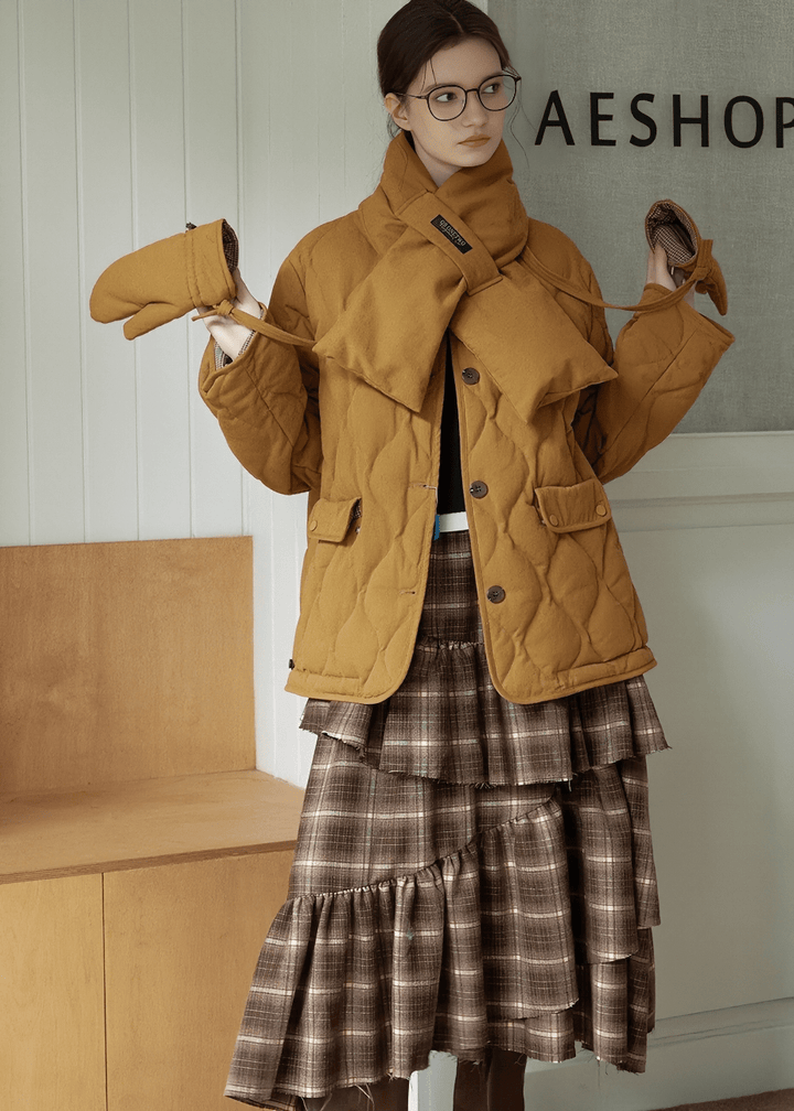 DIAMOND QUILTED SHORT JACKET - ANLEM