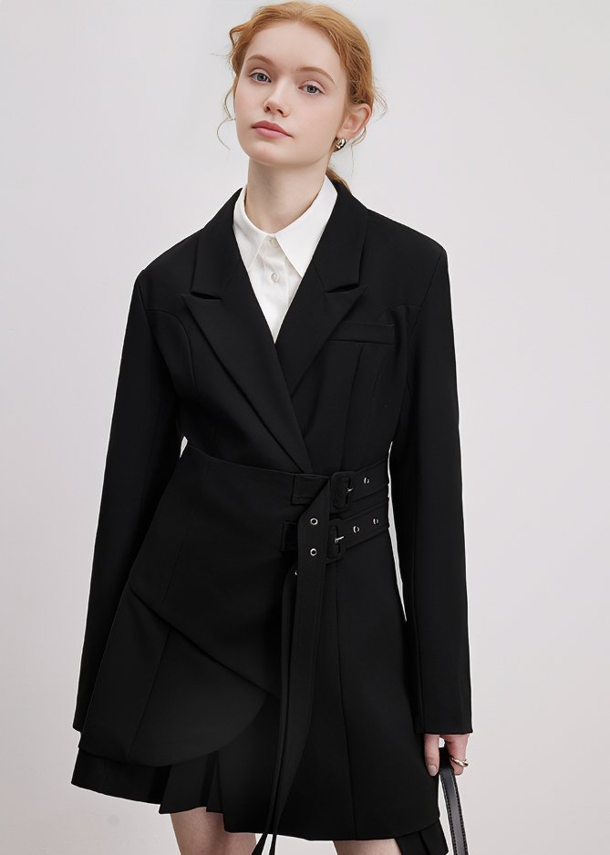 DOUBLE BELT MIDI JACKET - ANLEM