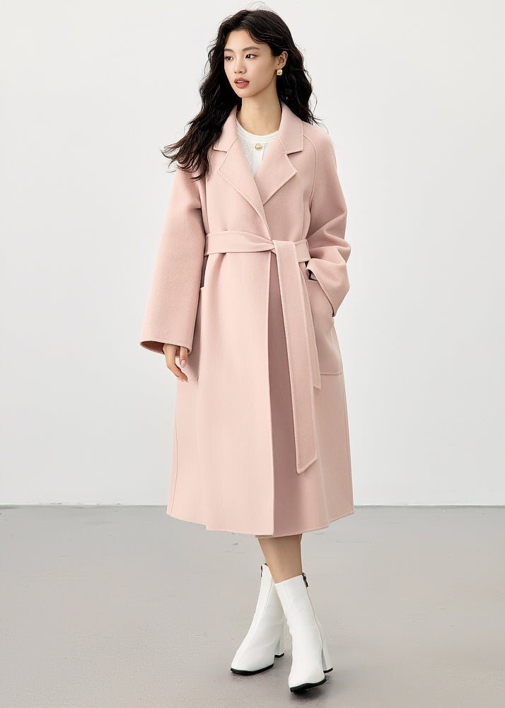 DOUBLE BREASTED BELT LONG COAT - ANLEM