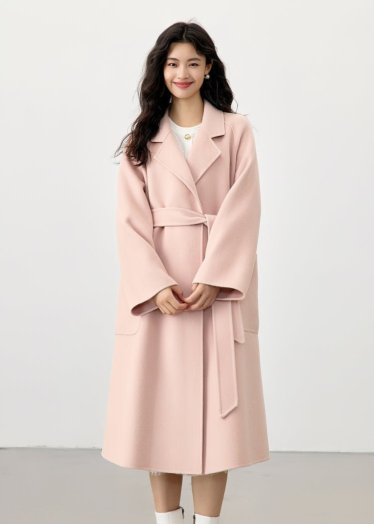 DOUBLE BREASTED BELT LONG COAT - ANLEM