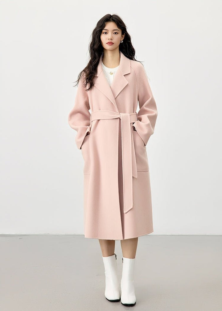 DOUBLE BREASTED BELT LONG COAT - ANLEM