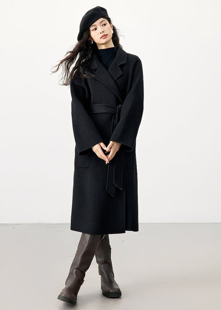 DOUBLE BREASTED BELT LONG COAT - ANLEM