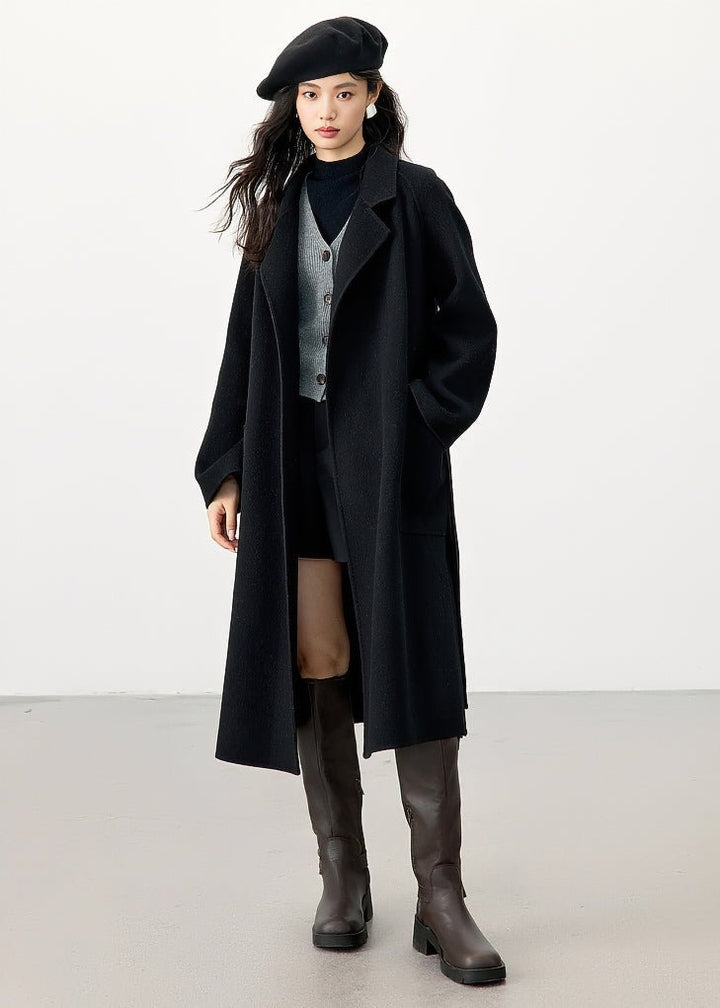 DOUBLE BREASTED BELT LONG COAT - ANLEM