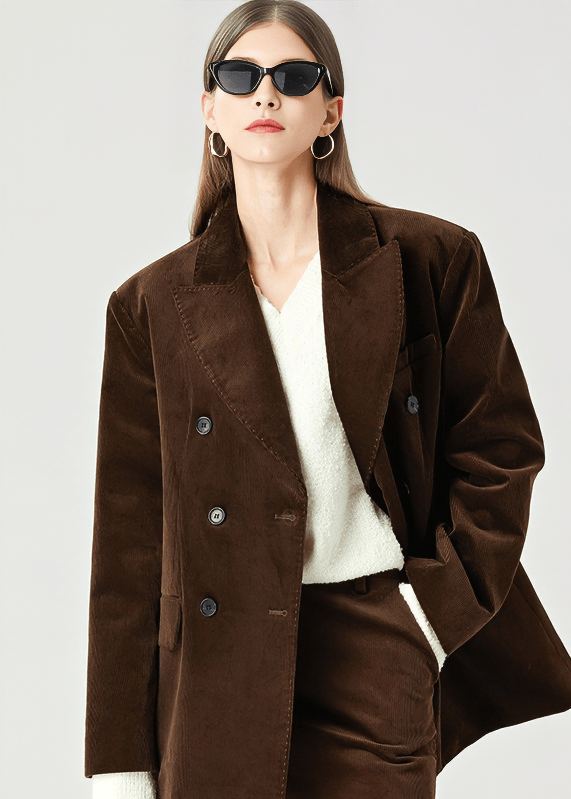DOUBLE - BREASTED CORDUROY BLAZER - ANLEM
