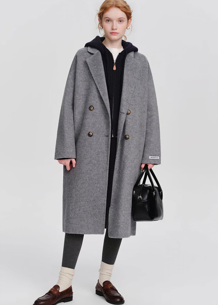 DOUBLE BREASTED GRAY COAT - ANLEM