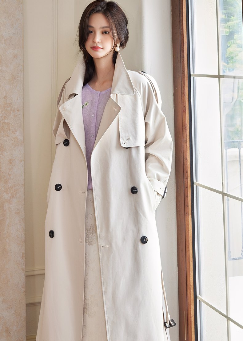 DOUBLE BREASTED MIDI TRENCH COAT - ANLEM