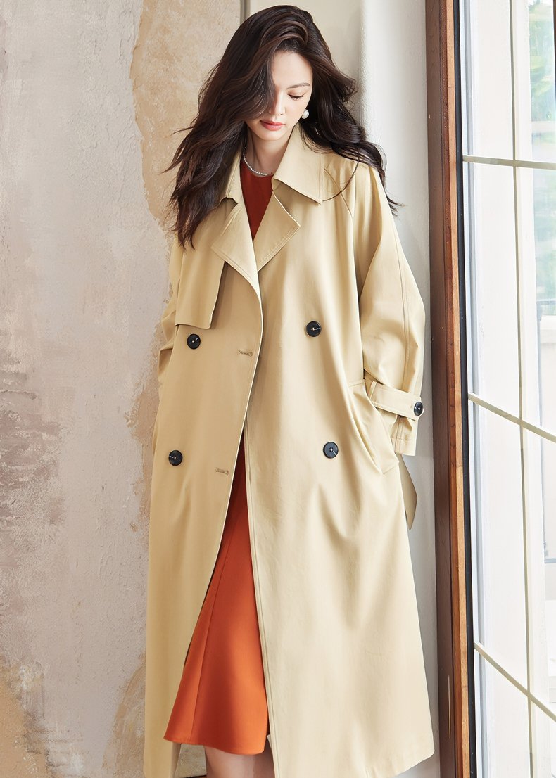 DOUBLE BREASTED MIDI TRENCH COAT - ANLEM