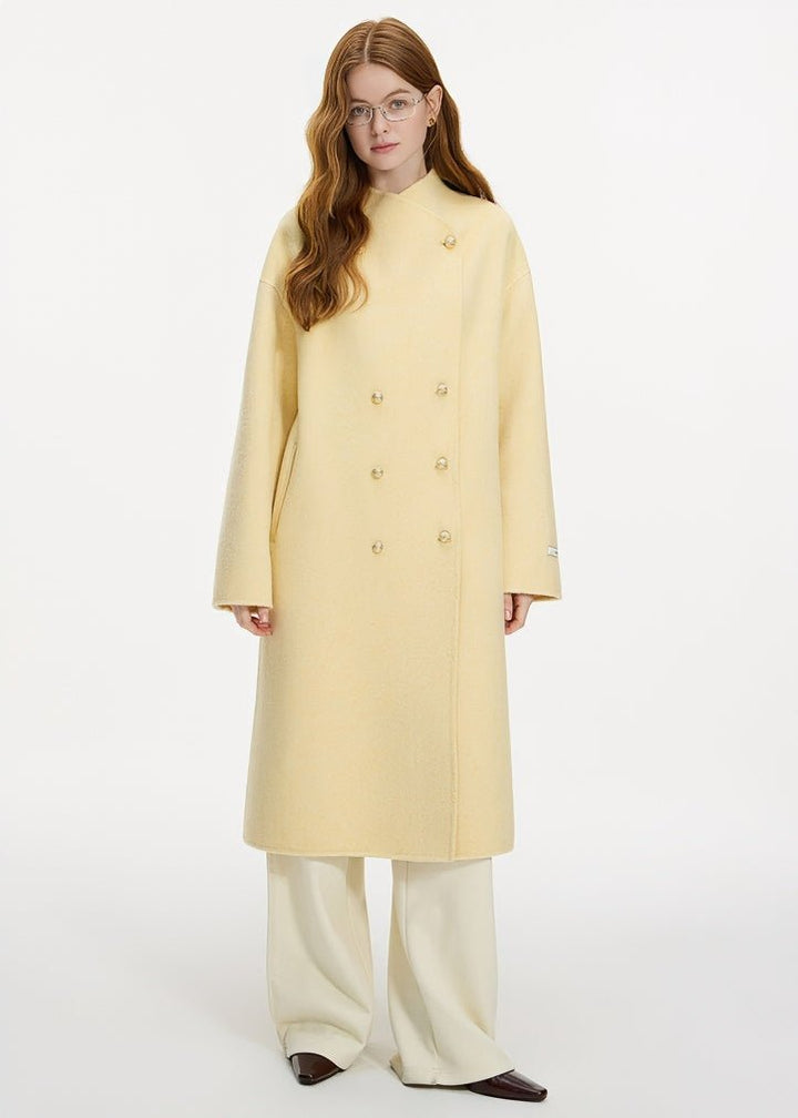 DOUBLE - BREASTED STAND COLLAR COAT - ANLEM