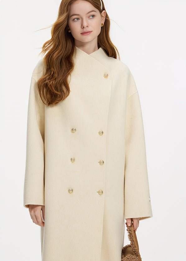 DOUBLE - BREASTED STAND COLLAR COAT - ANLEM