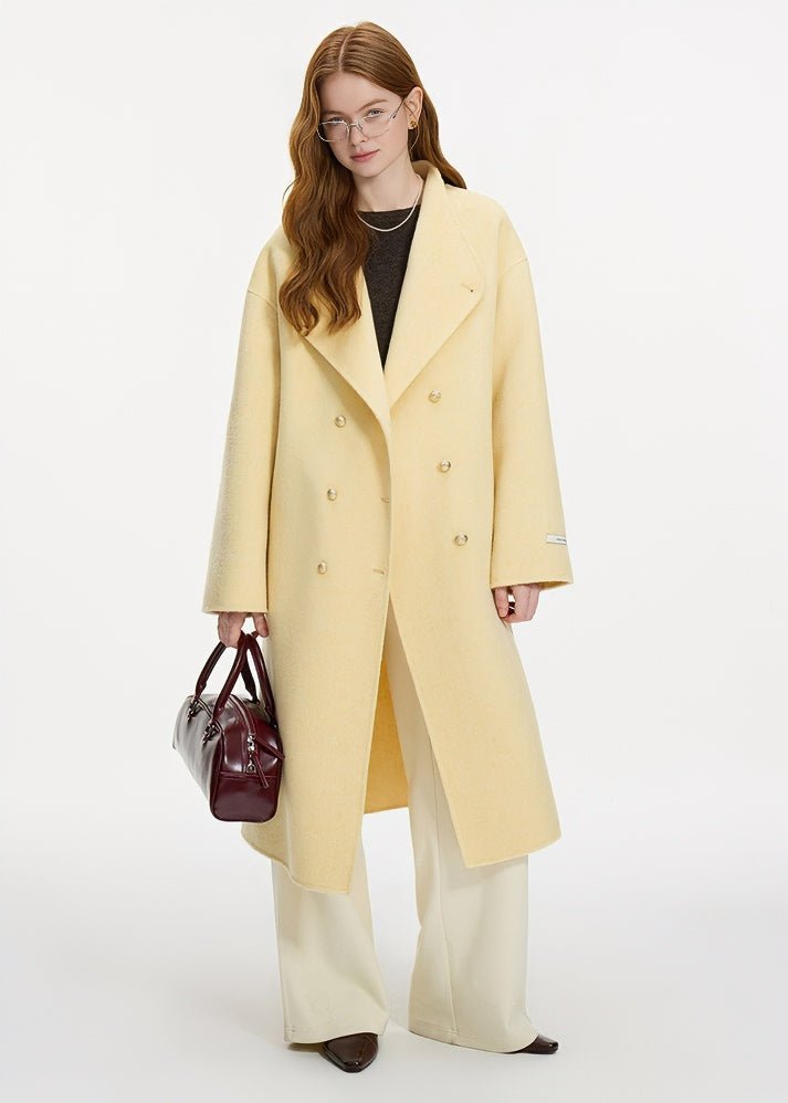 DOUBLE - BREASTED STAND COLLAR COAT - ANLEM