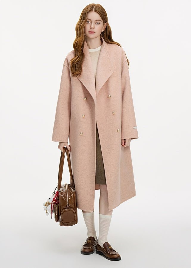 DOUBLE - BREASTED STAND COLLAR COAT - ANLEM